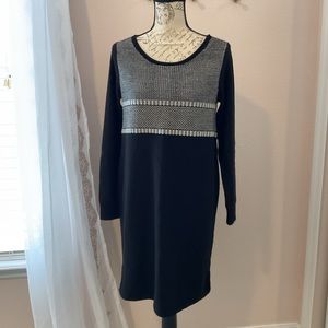 Athleta Cloudbreak Soft Sweater Dress, black & white, like new, hardly worn.
